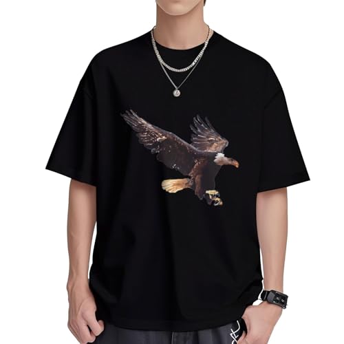 T-shirt manches courtes homme idéal pour l'été en coton léger imprimé aigle