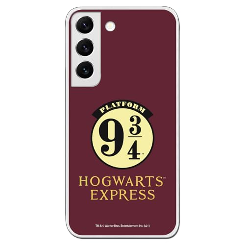 Coque Officielle Harry Potter Compatible avec Samsung Galaxy S22 avec Motif Poudlard Express Anden 9 - Coque en Silicone TPU Souple Transparente