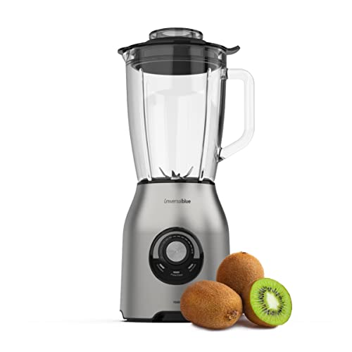 UNIVERSALBLUE Batidora de Vaso Inox 1500W | Licuadora de Smoothies Potente | Batidora Americana con Cuchillas de Acero