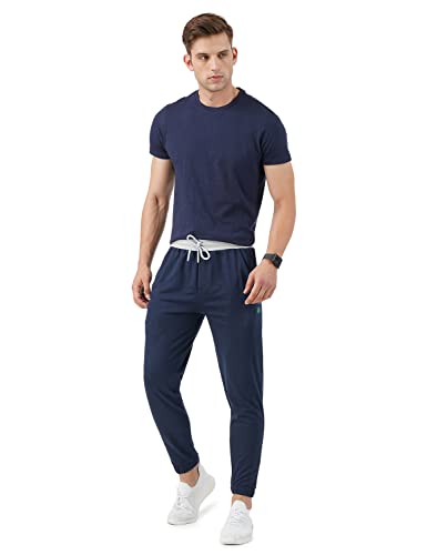 Image of PUMP'D Men's Breathable Cotton Jogger Pants with Elasticated Waistband & Drawstring - Dry Tech, Anti-Odor, Lightweight, Soft Seams