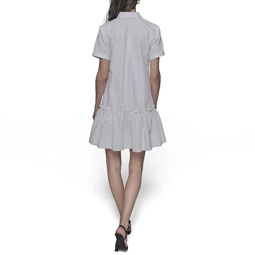 Robe décontractée KARL LAGERFELD à manches courtes et col chemise en coton