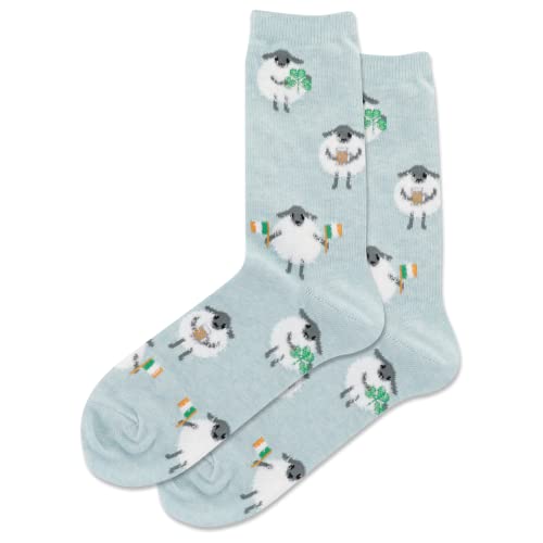 Hot Sox Women's Fuzzy Irish Sheep Socks 1 Pair, Mint Melange, Women's 9-11 Shoe