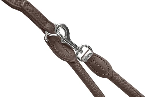 Hunter Verstellbare Hundeführleine Round & Soft Love, Farbe: braun, weiches Rindnappaleder, rundgelegt, 3-fache Verstellmöglichkeit, eingenähtes Herz, Handarbeit, Made in Germany, Größe: 6/200