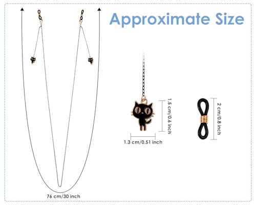Image of DS. DISTINCTIVE STYLE Gothic Glasses Chain with Pendants Halloween Metallic Chain for Glasses Around Neck for Women, 2 Pack