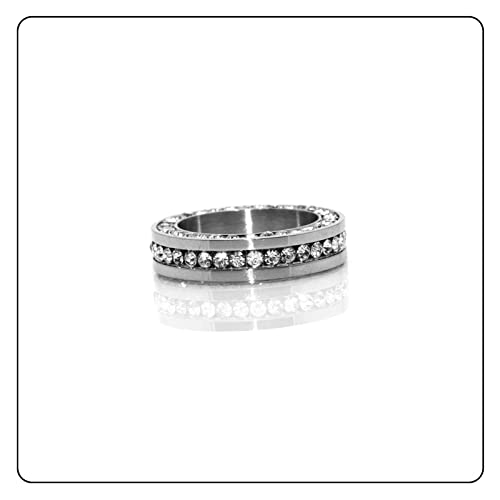 Fashion Iced Out Ring Stainless Steel Band Ring3