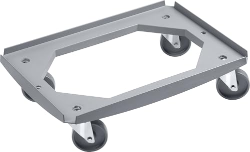 Meister Transportroller 620 x 420 mm - Für Euro-Stapelbehälter 600 x 400 mm - 250 kg Tragkraft - ABS-Gestell - TPE-Räder/Euroroller/Transporthilfe für Stapelboxen/Kistenroller / 0821510