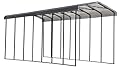 Arrow Carports Galvanized Steel Carport, RV Metal Carport Kit, 14' x 33' x 14', Charcoal