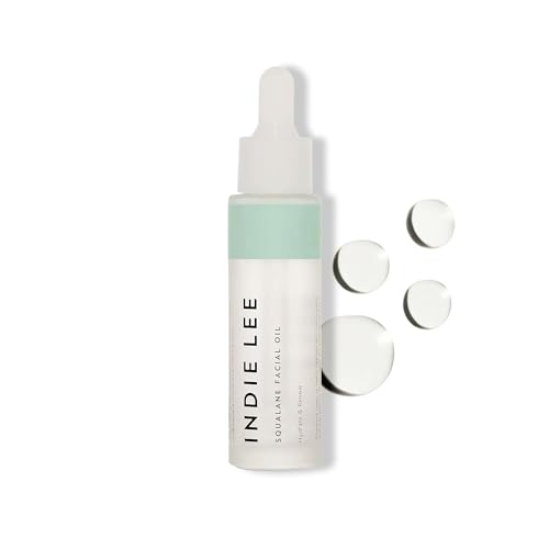 Indie Lee 100% Squalane Oil - Daily Face Oil & Hydrating Moisturizer for Dry Skin, Fine Lines and Wrinkles - Even Skin Tone, Brighten & Improve Texture (30ml)