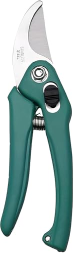 Image of Green Snap Garden Pruning Shears, Stainless Steel Blade, Bird's Beak Style, Multicolor, 200 grams, 30cm Length, Anti-Slip Handle with Safety Lock- multicolor