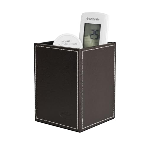 Image of Pen Pencil Holder Cup Container PU Leather Desk Organizer Stand Decor Brush Scissor Holder Decoration Office Desk Home School