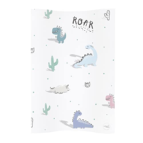 babieswithlove Cambio de pañales unisex de cuña con lados curvados - Candy Andy Dino, blanco Cover