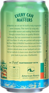 Image of AUTX RAMBLER Sparkling Water, Texas Limestone Mineral Blend, Lemon-Lime Flavor, 12-Ounce Cans, Three 8-Packs (24 Cans)