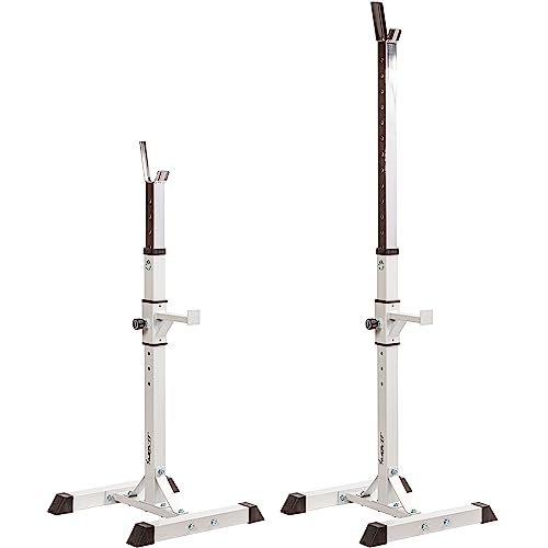 MOVIT Squat Rack 2er Set, verstellbare Langhantelständer, weiß,...