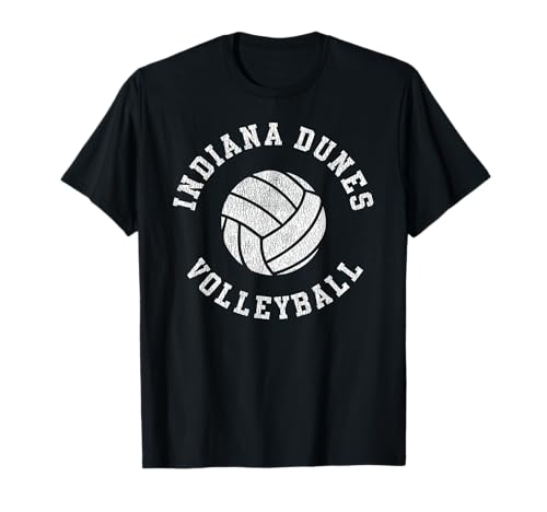 Indiana Dunes Volleyball Retro Distressed Team VB Graphic T-Shirt