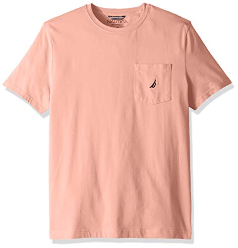 Nautica Men s Solid Crew Neck Short Sleeve Pocket T-Shirt, Coral Sands, XX-Large