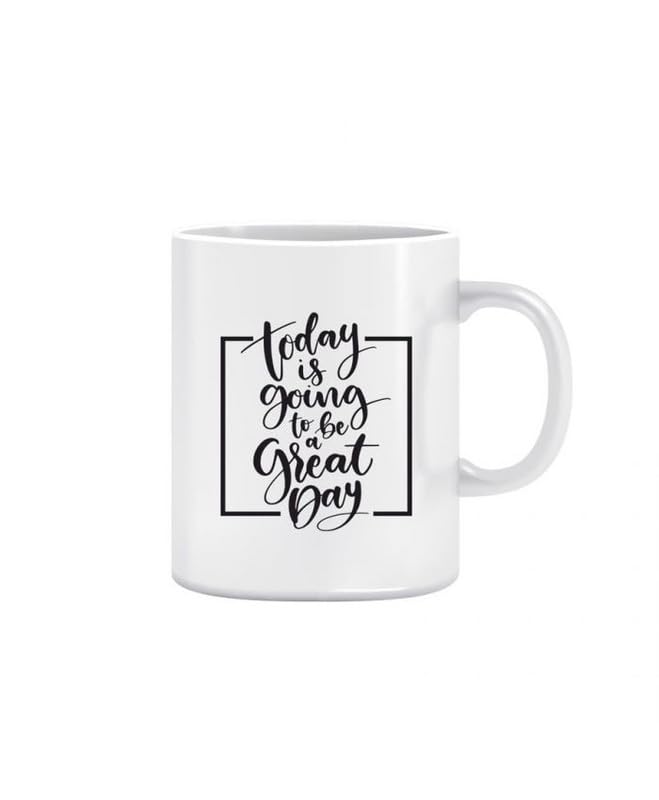 BJ ART ''Today is Going to be a Great Day Printed Coffee Mug with Colorful Awesome Design|Gifitng Mug for Loved Ones- 1 Piece, Multicolour, 325 Ml ART-361