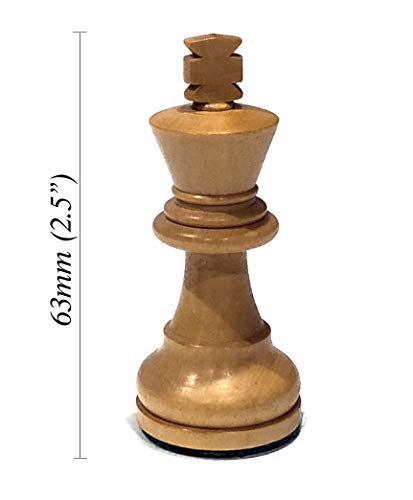 AMBRIZZOLA Quadretti 29" Wall Chess Set with Hand Carved Ebonized Black and Natural Color Boxwood Chess Pieces