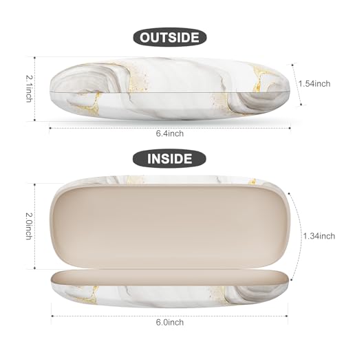 Image of Eyeglasses Case, Portable Hard Shell Protective Case for Glasses, Eyeglass Holder Box for Women with Cleaning Cloth