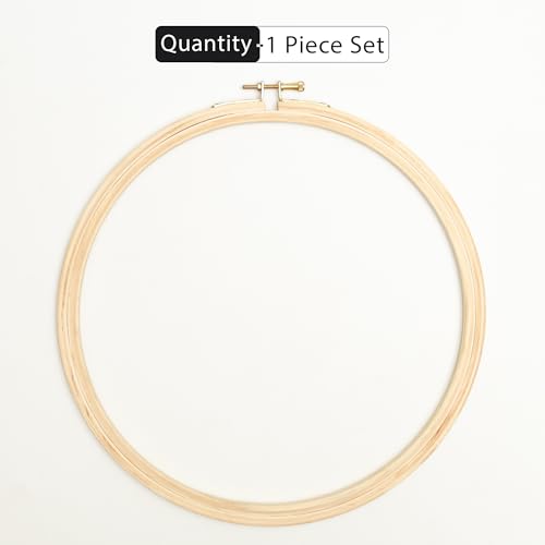 Image of EmbroideryMaterial 10 Inch Round Wooden Embroidery Hoop Ring Frame | for Hand Embroidery, Cross Stitch, Sewing, Painting, Craft & DIY Projects with Brass Screw (1 Piece)