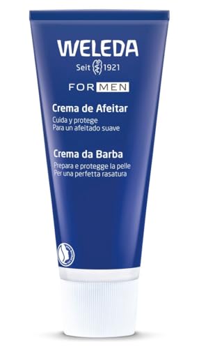 Weleda – FOR MEN Crema de Afeitar Suave para Hombre, BIO, Ablanda la Barba y Protege la Piel Sensible con Leche de Cabra y Almendra, Afeitado Manual Suave – 75 ml