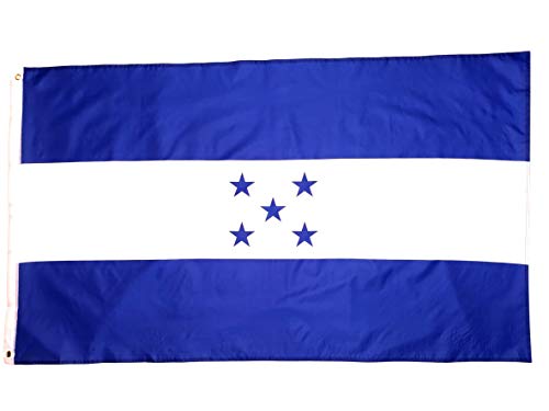 Honduras Flag with Two Brass Grommets 100% Polyester Fabric and Double Stitched Edges 3x5 Honduran Flag 3x5 Flag of Honduras