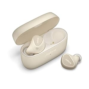 Jabra Elite 5 volledig draadloze in-ear Bluetooth-oordopjes met hybride Active Noise Cancellation, 6 microfoons, ergonomische pasvorm en 6 mm luidsprekers – gemaakt voor iPhone – goud beige