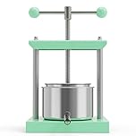 EJWOX Green Manual Top-Handle Wine Press 0.53 Gal - Stainless Steel Fruit & Herb Press for Juice, Cider, Tincture