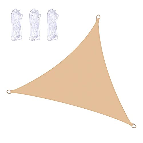Triangle Sun Shade Sails, UV Block Canopy Awning Triangle Cover for Outdoor Patio Pool Lawn Garden Backyard(Beige 12'x12'x12') by HIDLY - Image 3