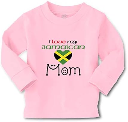 Kids Long Sleeve T Shirt I Love My Jamaican Mom Style A Boy & Girl Clothes
