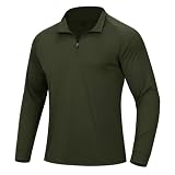 DEHORU Herren 1/4 Reißverschluss Langarm Sportshirt UPF 50+ UV Shirt (AG,L)