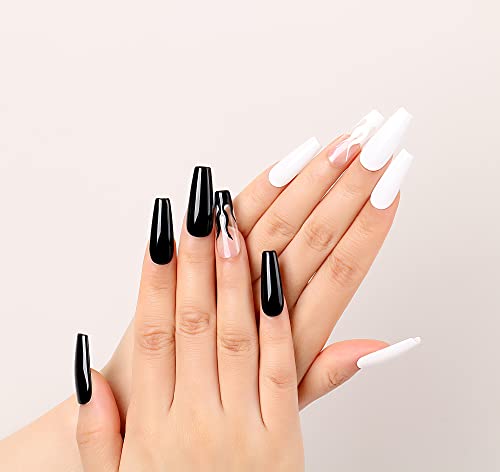 Aimeili 2Pcs Black White Gel Nail Polish Kit Soak Off U V Led Nail Gel Polish Color Nail Art Starter Manicure #TOP7