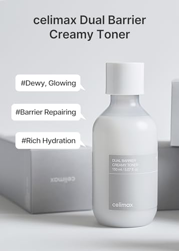 celimax Dual Barrier Creamy Toner, 150ml | Milchiges Gesichtswasser mit Ceramiden, Peptid, Öl- & Alkoholfrei, Gesichtswasser, Langanhaltende Feuchtigkeit, Beruhigend