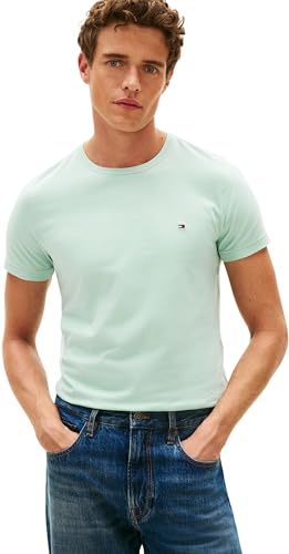 Tommy Hilfiger Herren Stretch Slim Fit Tee Mw0mw10800 S/S T-Shirt, Green (Crushed Mint), M – Ansicht 1