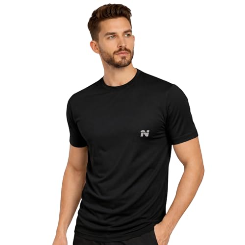 Image of NINQ Solid Tshirt for Men Round Neck | Half Sleeve Tshirt | Slim Fit Compression T-Shirt Gym Wear | Casual Running Yoga Sports wear for Mens