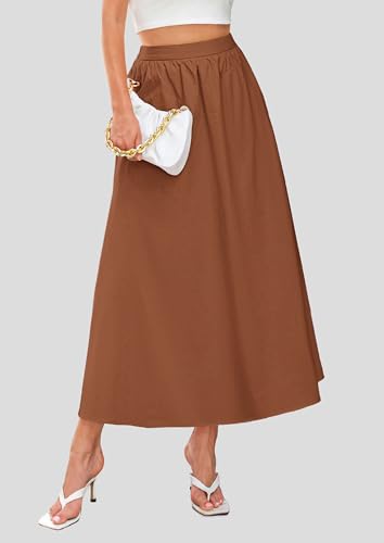 PRETTYGARDEN Women's Maxi Skirts 2025 Summer Trendy Ruffle High Waisted Casual Long Flowy Skirt with Pockets - Image 5