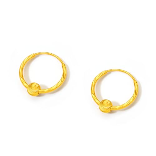 24K Gold Earrings for Women Hypoallergenic Hoop Earring Lightweig...