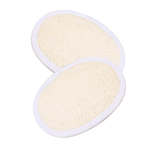 Healvian 2 piezas Esponjas Exfoliantes de Lufa Natural con Cuerda Paquete de Unidades Estropajo Corporal para Ducha Fácil de Colgar y Usar para Bebés