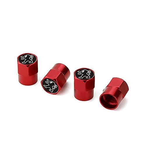 Bouchon de Valve de Roue Pneu pour Peugeot 103 206 207 208 307 308 406 407 408 2008 3008 4008 5008 4 pièces Bouchons valve pneu Étanche Antipoussière Anti-poussière de Voiture bouchons valve d'air Cover