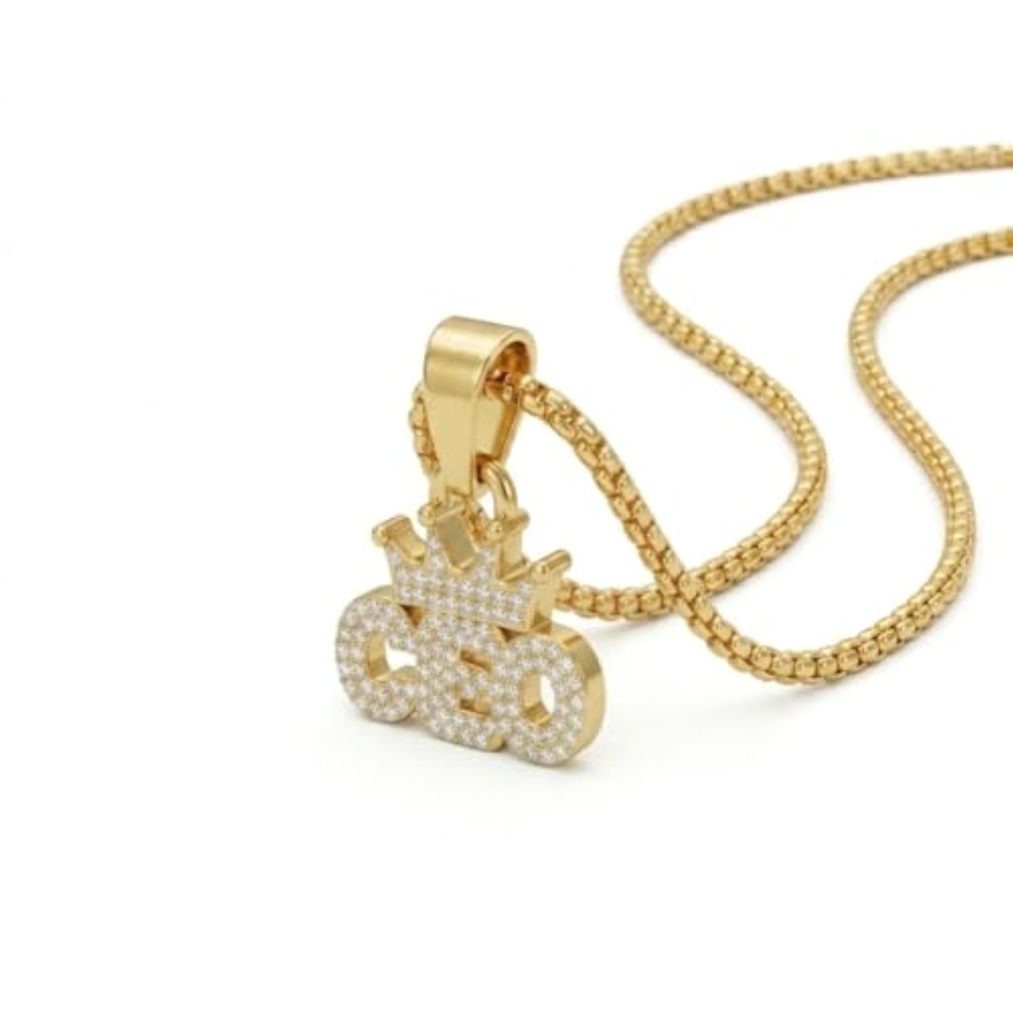 Men's Gold Chain and Locket Set