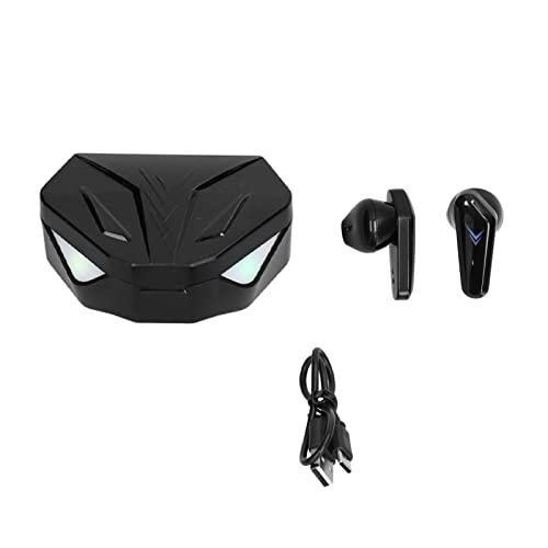 NutriEss Gaming Earbuds Wireless Bluetooth Advanced Low Latency Dual Mode LED Light Ergonomic Design Immersive Sound Experience for Mobile Gamers Black