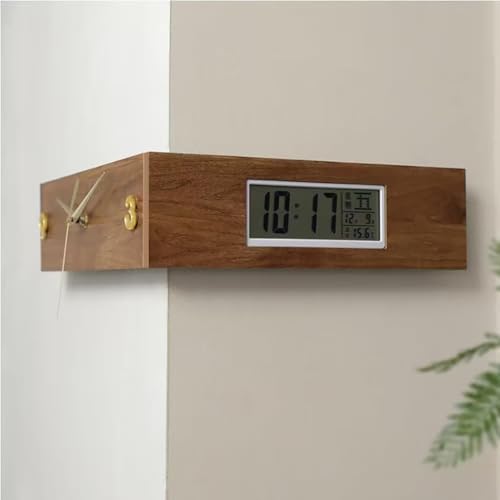Horloge murale numérique à écran LCD double face avec date et température - 2