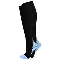 Mugust Kompressionsstrümpfe Damen und Herren, Kompressionssocken Stützstrümpfe Laufstrümpfe Kompression für Sport Laufen Radsport Flug (DE/NL/SE/PL, Alphanumerisch, S, M, Regular, Regular, Blau)