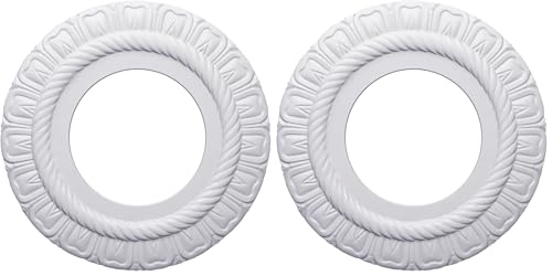 Image of Ekena Millwork CM09CL Claremont Ceiling Medallion, 9 inchOD x 4 1 /2 inchID x 1 /2 inchP, Factory Primed (Pack of 2)