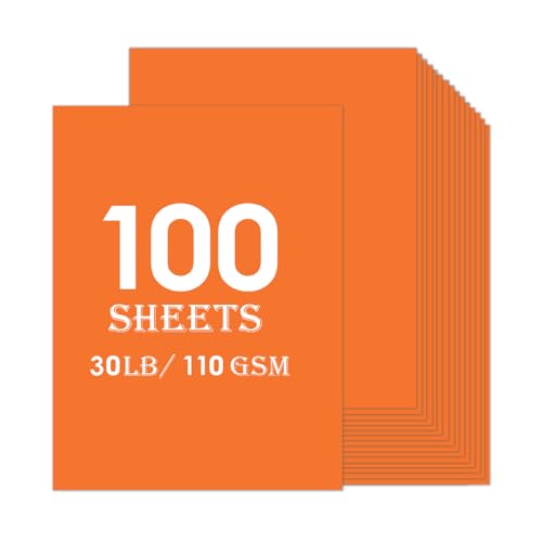 Orange Construction Paper Bulk 100sheets 8.5x11 (30lb/110gsm)