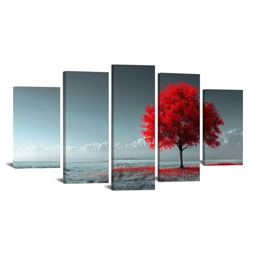 Posters arts décoratifs arbre de vie rouge pour salon moderne et chambre JOSUE