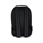 RAINS Book Daypack - Black Laptop Backpack for Men and Women, Waterproof Black Minimalist Commuter Bag with 15” Laptop Room, Front Zip Pocket - 2 Year Warranty - Image 5