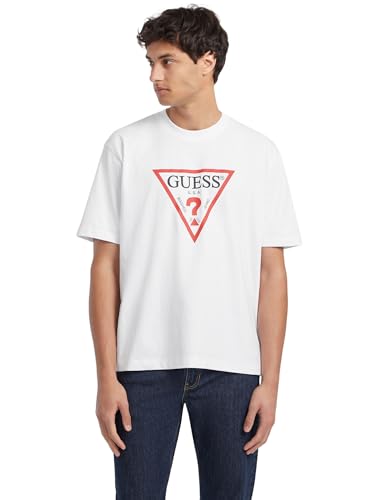 T-Shirt Homme Guess Gj SS CN Os Iconic Tee en coton noir casual de taille M