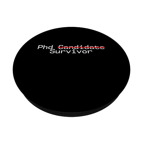 Phd Candidate Survivor ------ PopSockets Swappable PopGrip, Black - Image 2