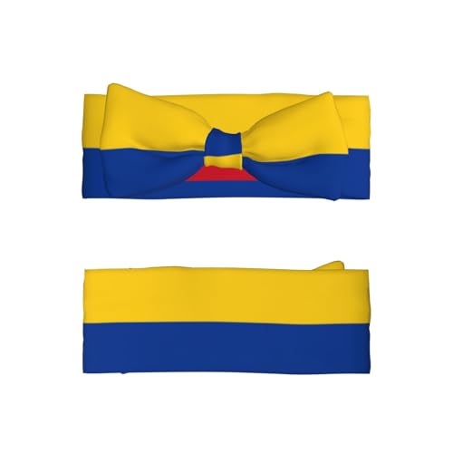 Flag of Colombia Baby Bow Headband, 2.4 * 6.7 Inch Baby Headband, Suitable for Babies 0-6 Months Old, Very Meaningful Gift2