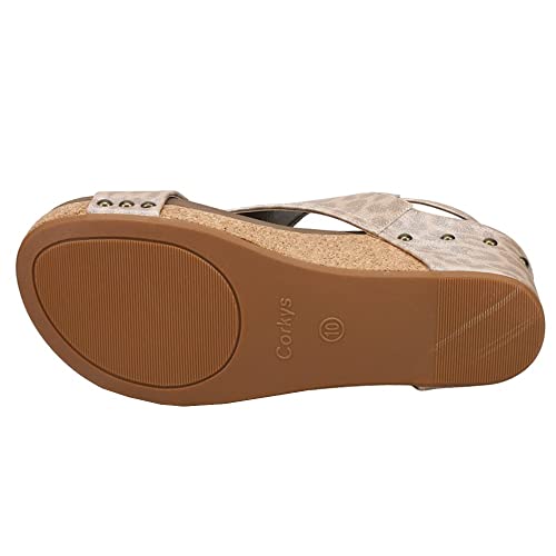 Corkys Carley Womens Sandal 11 Bm Us Taupeleopard #TOP4